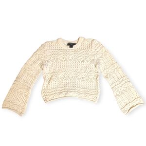 French Connection Lace Cotton Sweater with Bell Sleeves